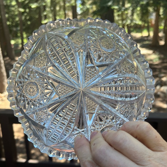 Antique Cut Glass Candy Dish - Picture 7 of 10